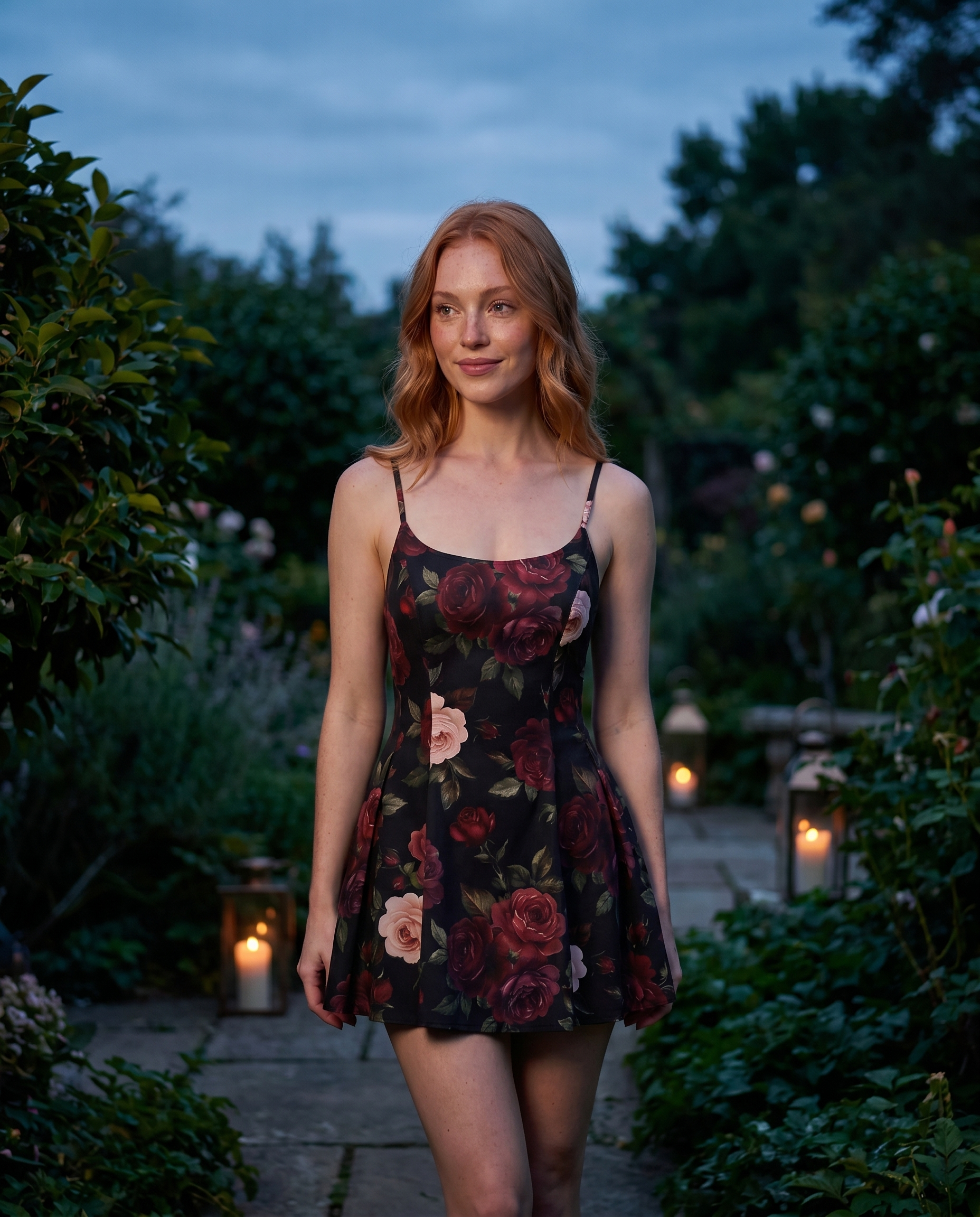 Dark Floral — Saint Vael dark floral dress, twilight garden
