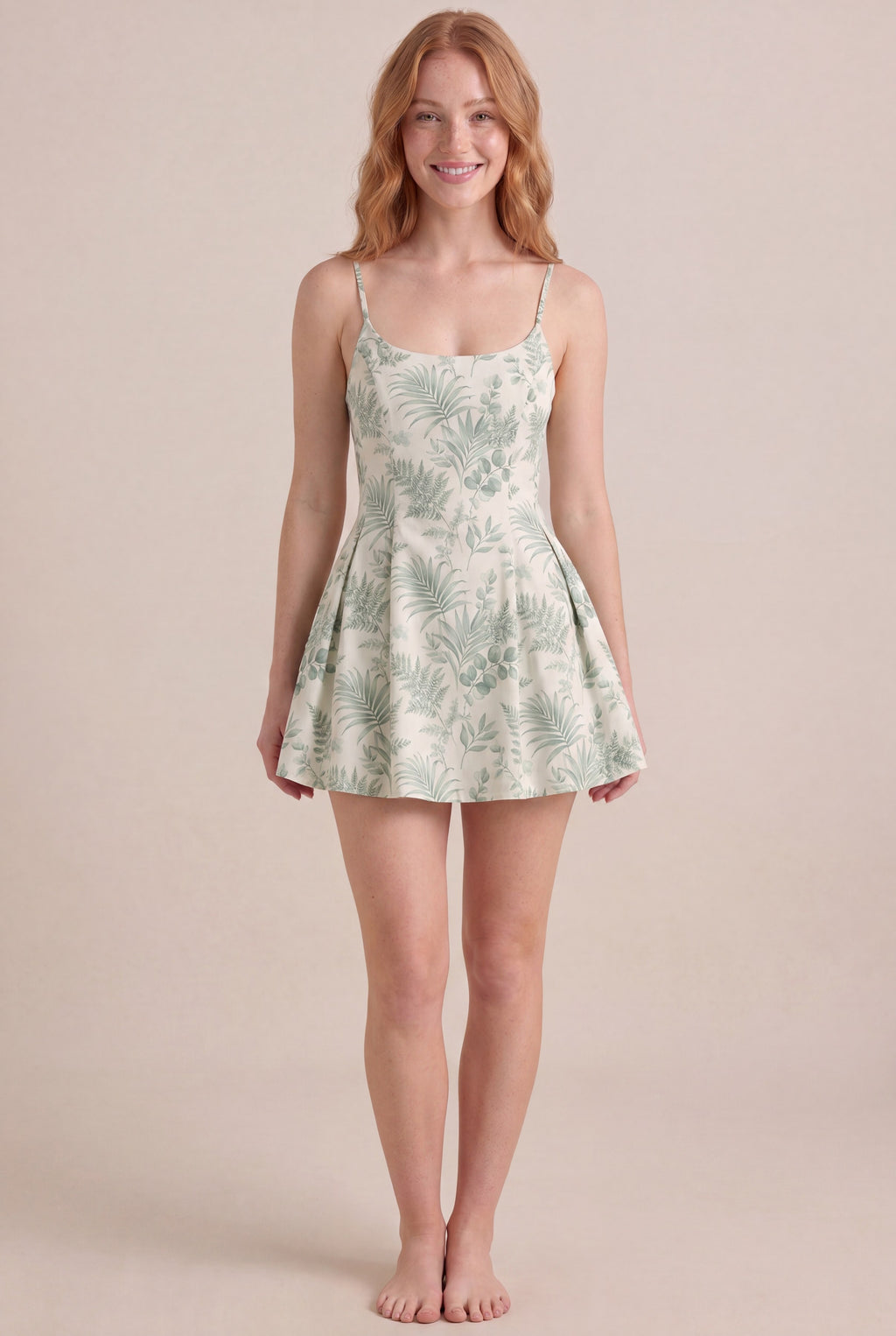 Verdé Palm Botanical Dress — Regular Mini, front