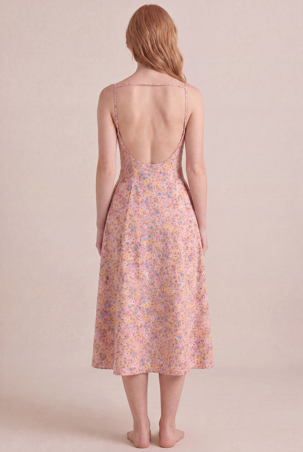 Bridgerton Ditsy Floral Dress — Regular Midi, back