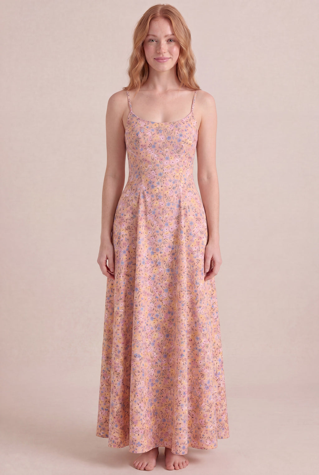 Bridgerton Ditsy Floral Dress — Regular Maxi, front