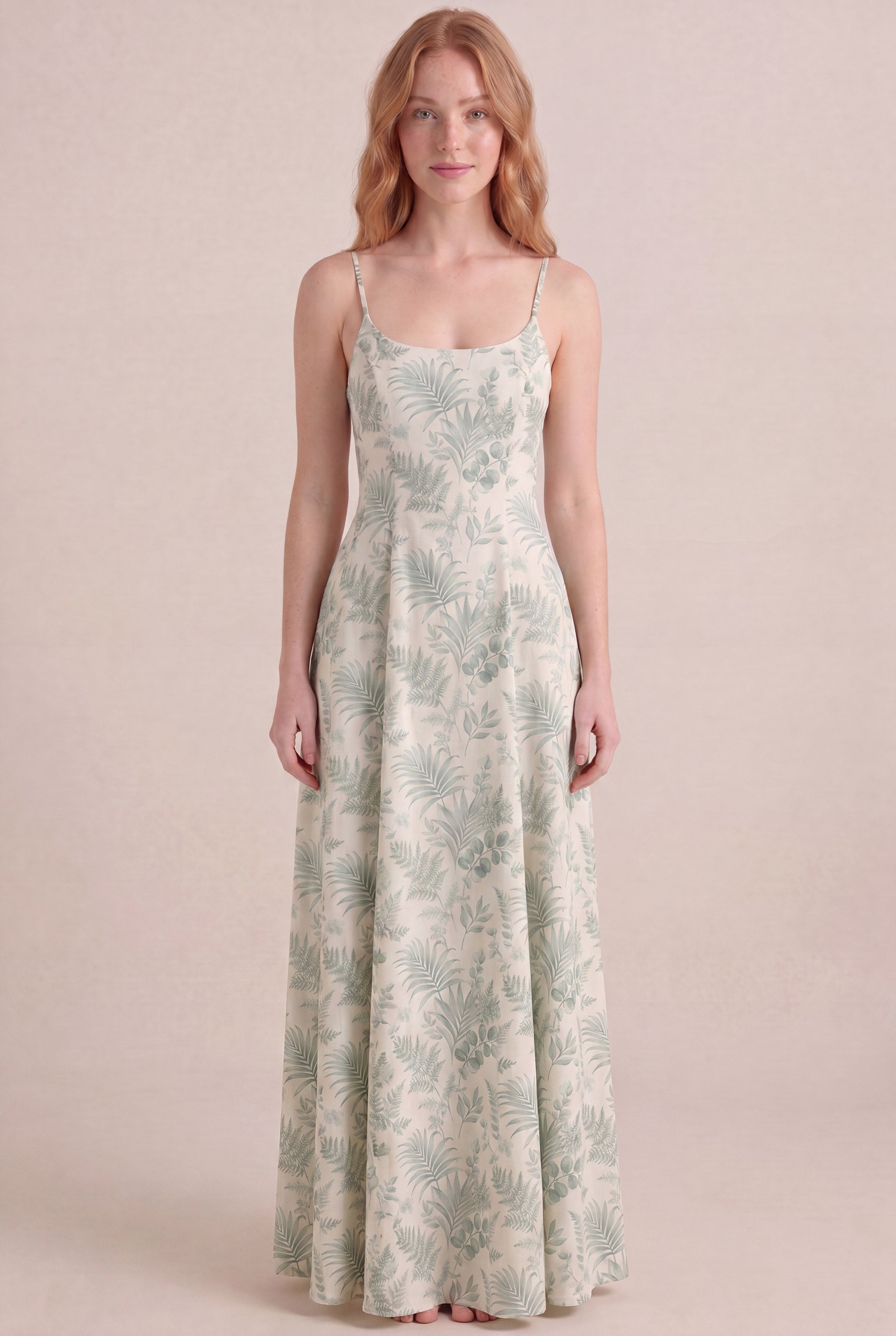 Verdé Palm Botanical Dress — Regular Maxi, front