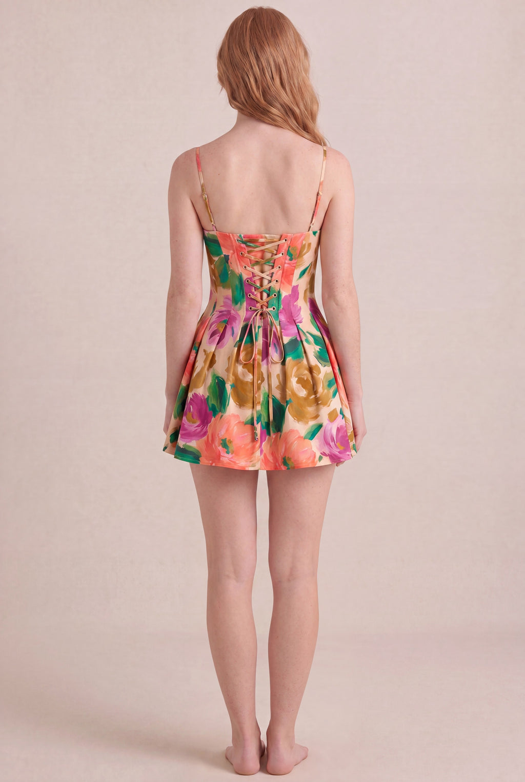 Atelier Bloom Floral Dress — Corset Mini, back