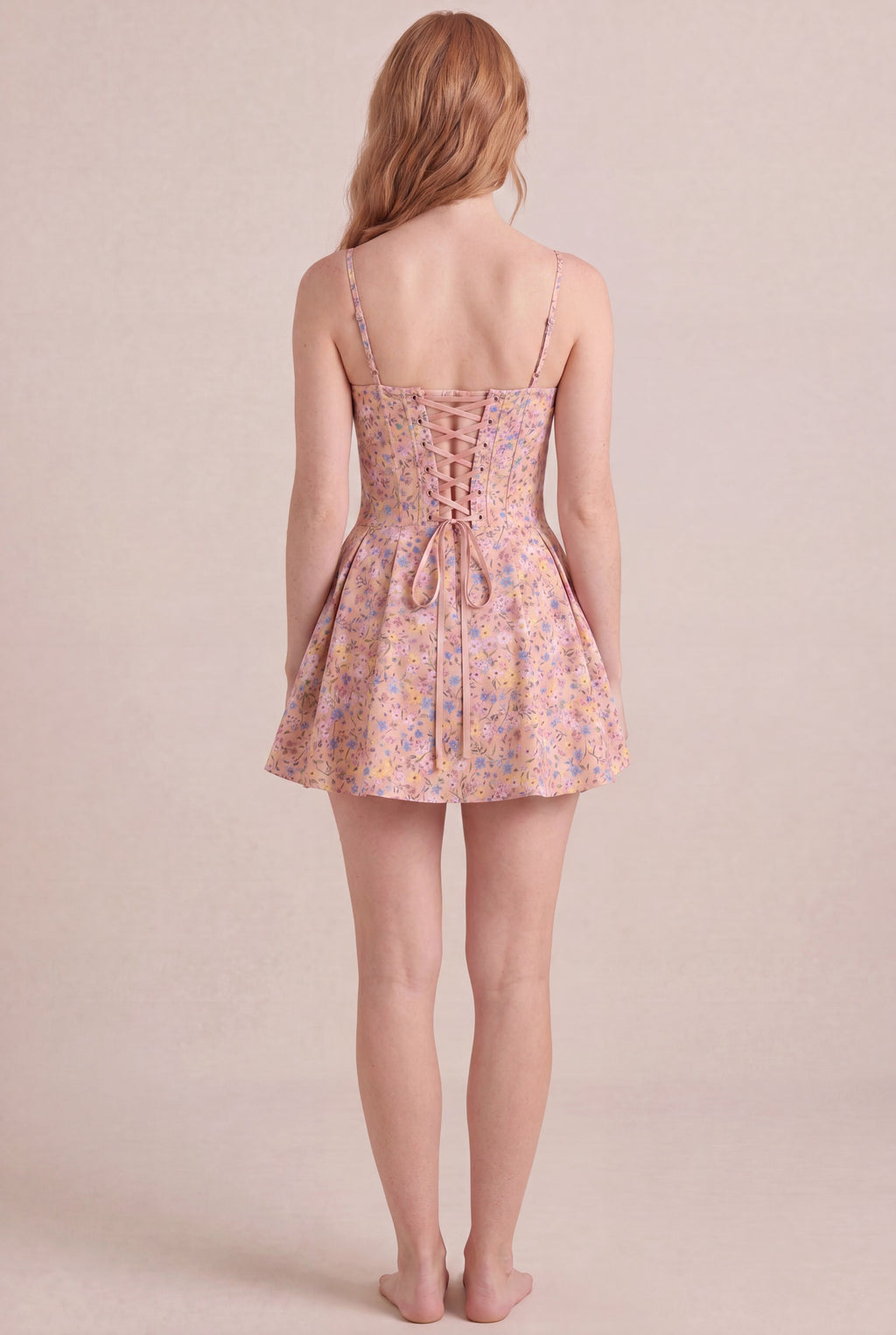 Bridgerton Ditsy Floral Dress — Corset Mini, back