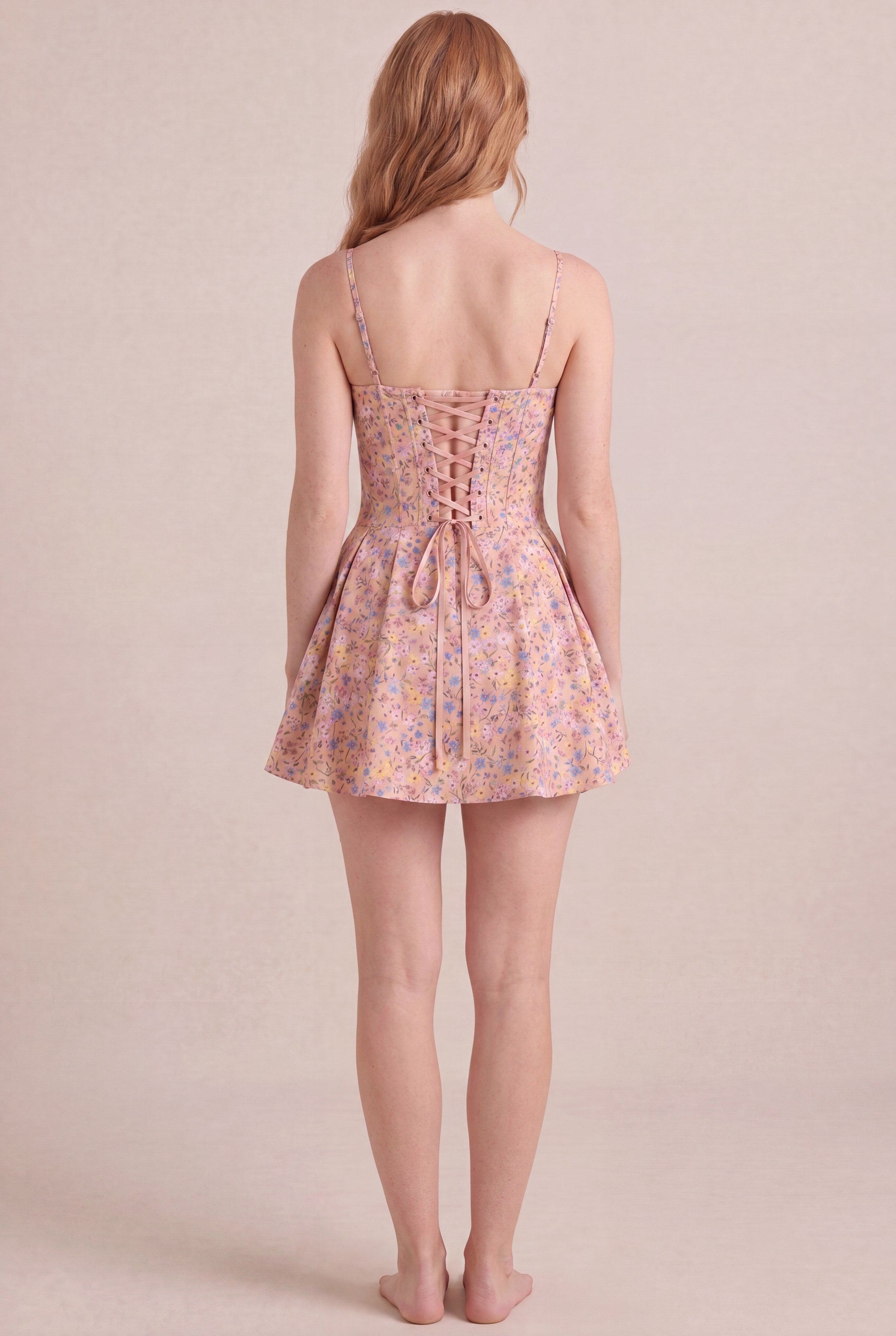 Bridgerton Ditsy Floral Dress — Corset Mini, back