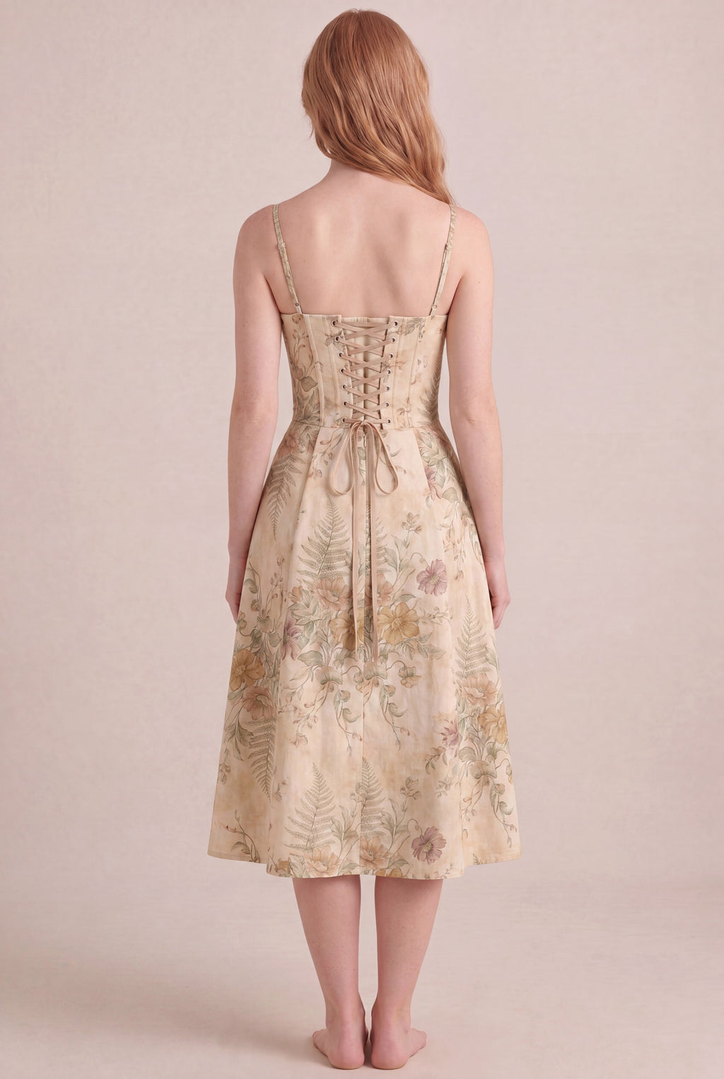 Wildflower Press Floral Dress — Corset Midi, back