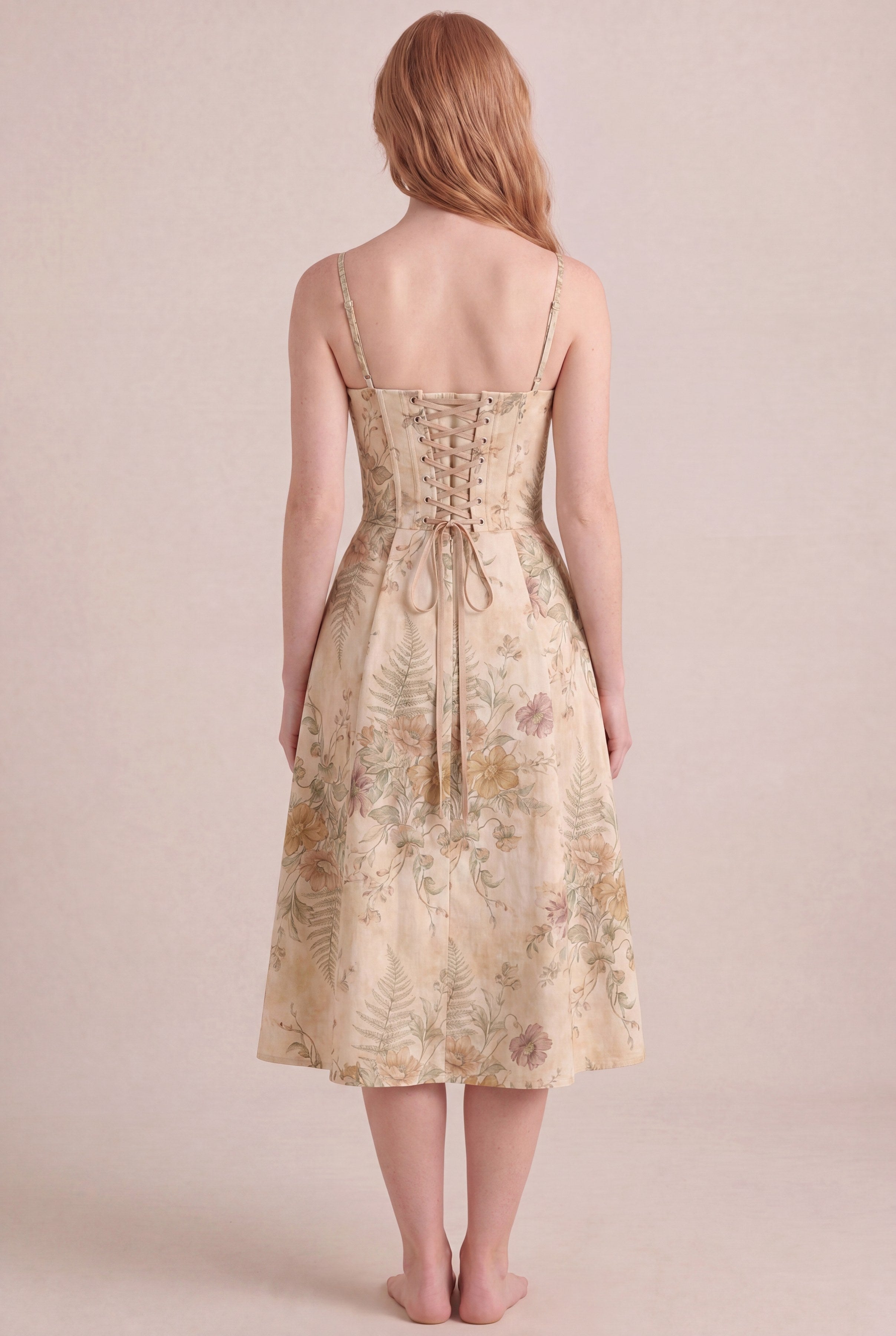 Wildflower Press Floral Dress — Corset Midi, back
