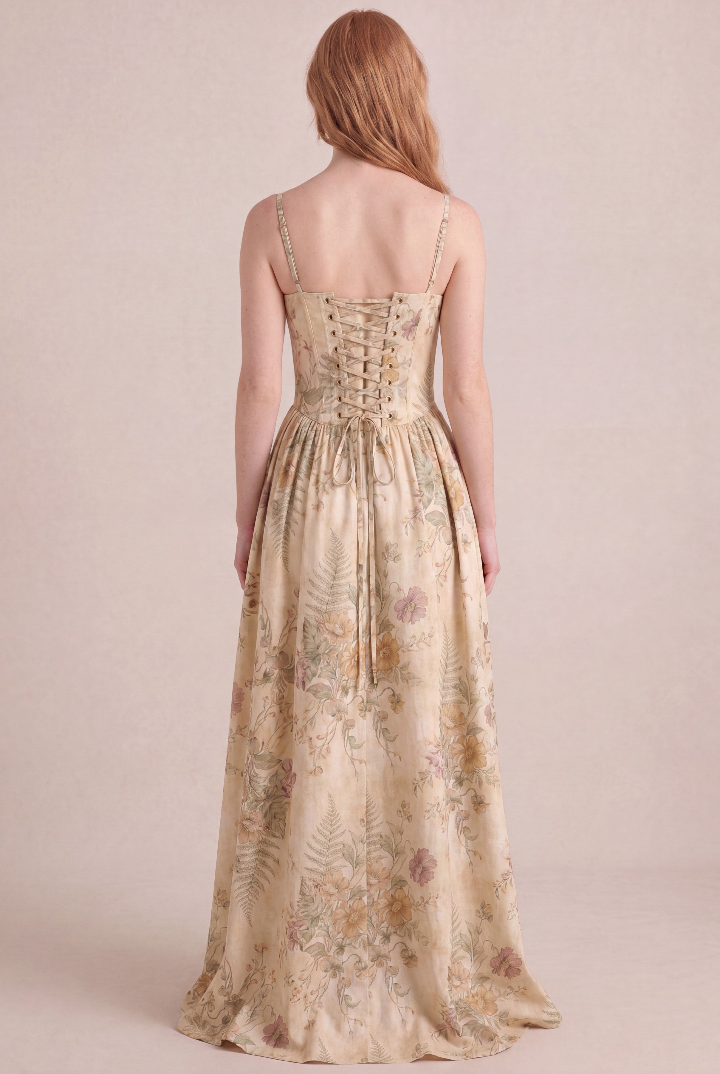 Wildflower Press Floral Dress — Corset Maxi, back
