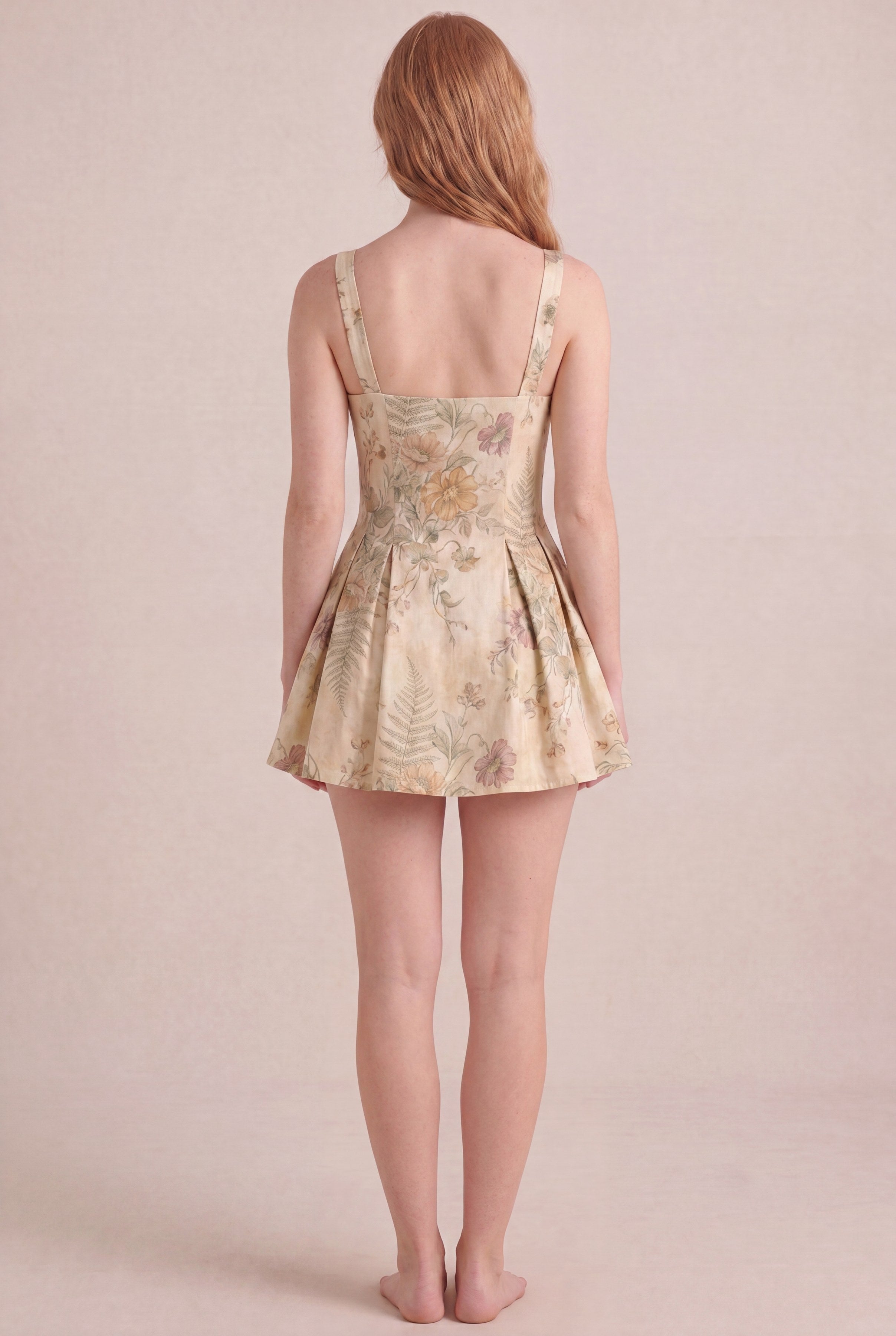 Wildflower Press Floral Dress — Square Neck Mini, back
