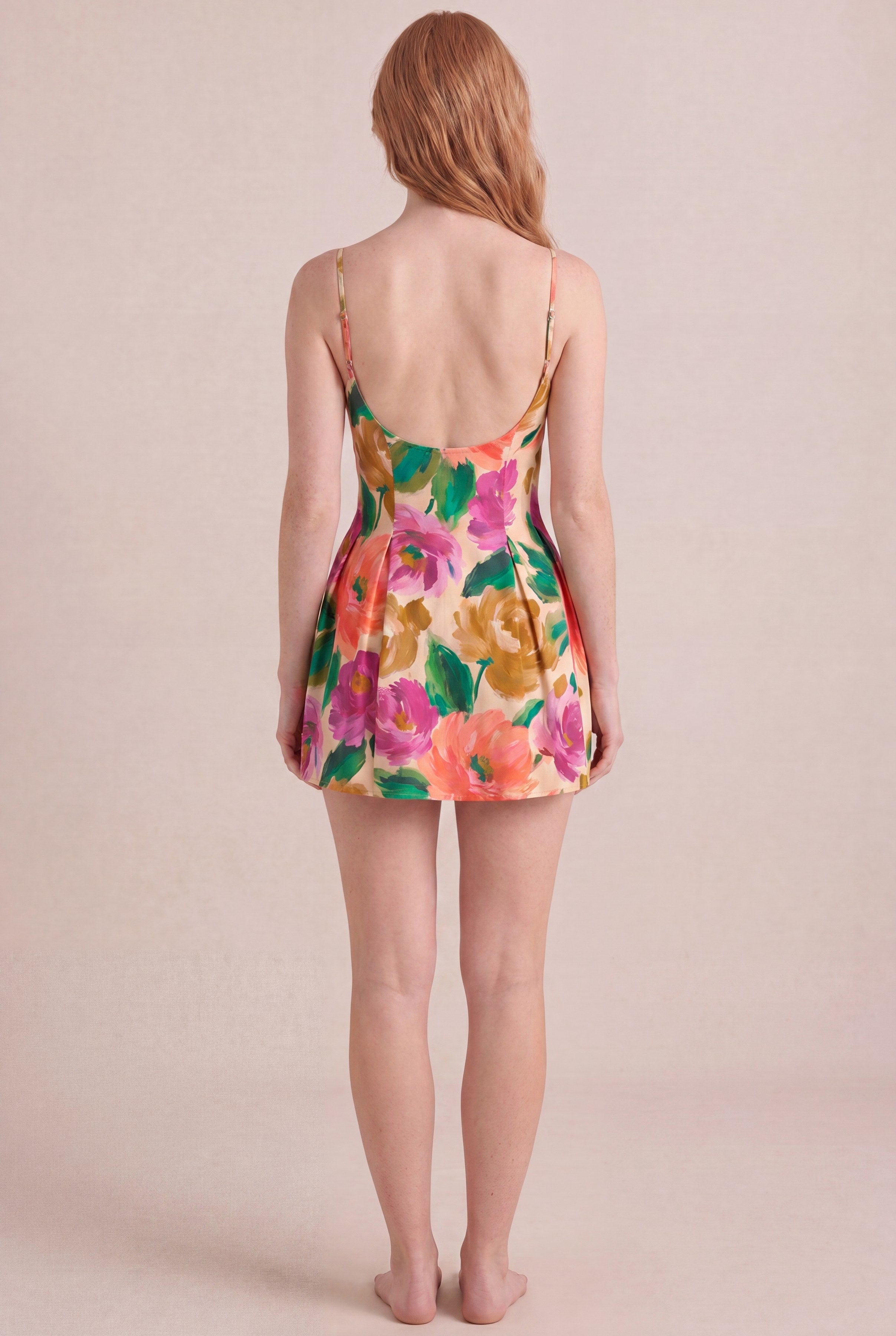 Atelier Bloom Floral Dress — Bodycon Mini, back