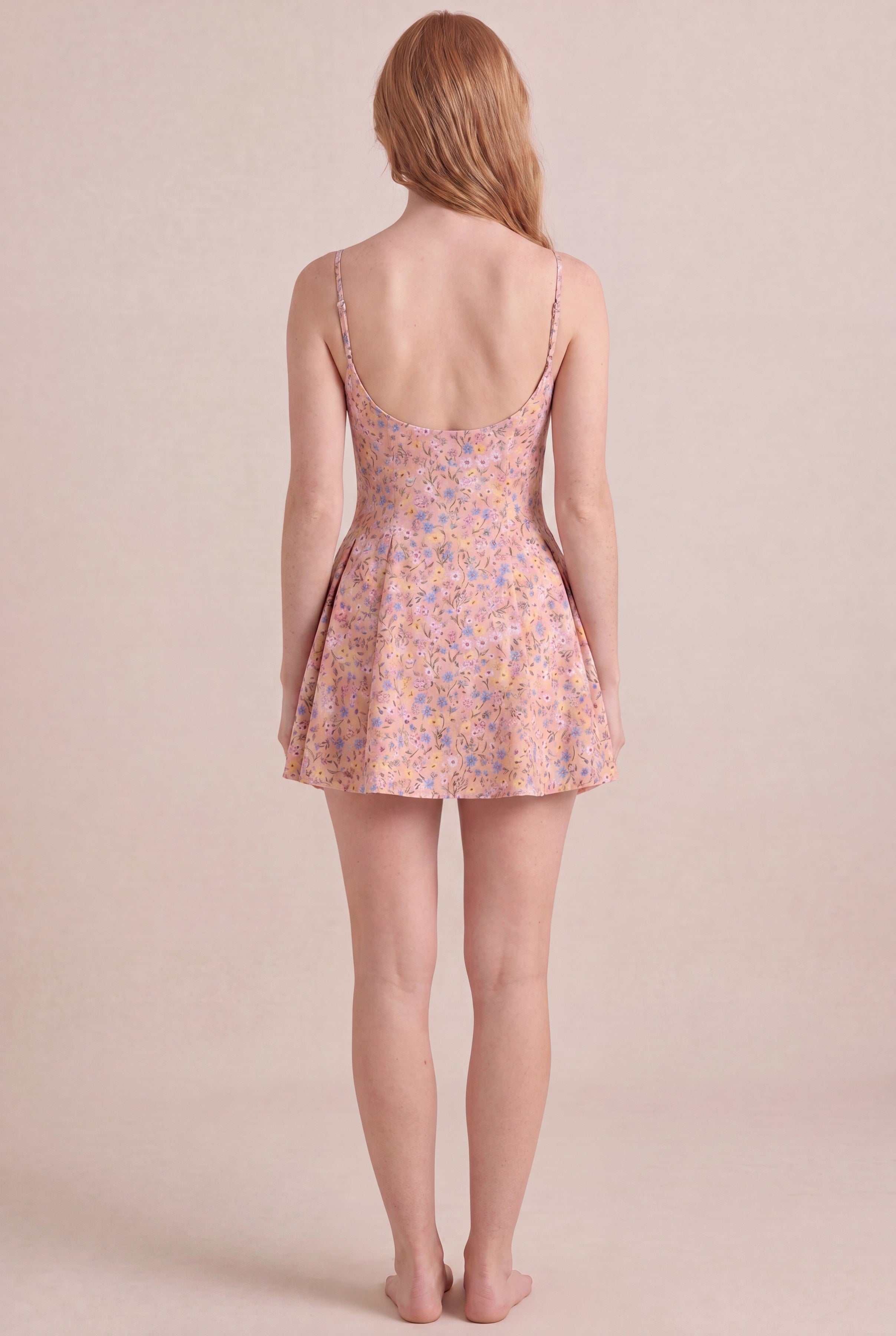 Bridgerton Ditsy Floral Dress — Bodycon Mini, back