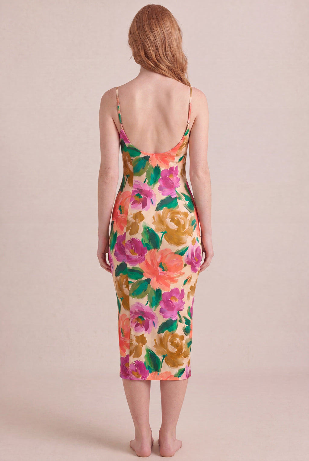 Atelier Bloom Floral Dress — Bodycon Midi, back