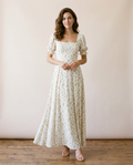 Marguerite square-neck floral maxi dress front