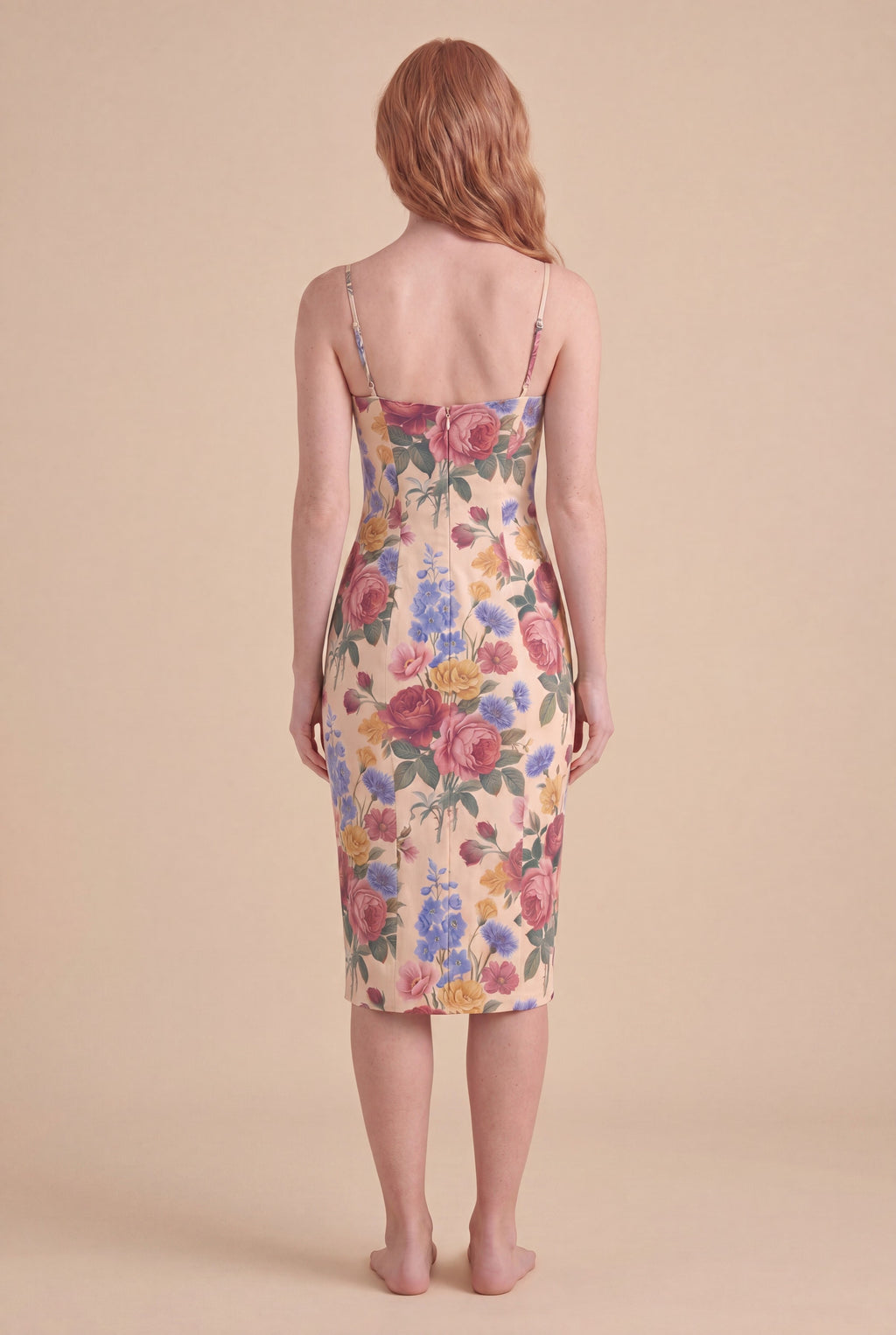 Vintage Rose Bodycon Midi back